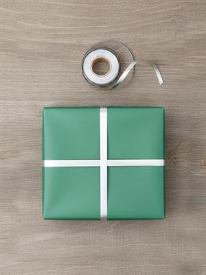 Hediye Paketleme Süsü Metalize Dekoratif Rafya Kurdele Gümüş 5 mm