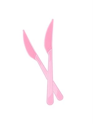 Plastik Bıçak Pembe 25Li