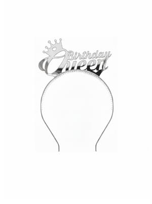Birthday Queen Gümüş Mika Taç – Doğum Günü Parti Tacı