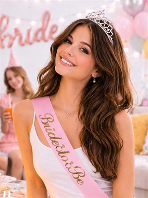 Bride To Be Gümüş Yazılı Pembe Kuşak Gelin Partisi Kuşağı