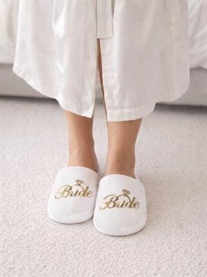Bride Yazılı Gelin Terliği Beyaz Bekarlığa Veda Partisi Terlik