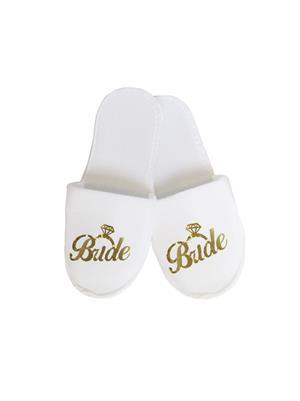Bride Yazılı Gelin Terliği Beyaz Bekarlığa Veda Partisi Terlik