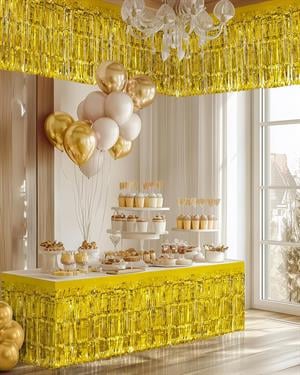 Metalize Masa Eteği Altın