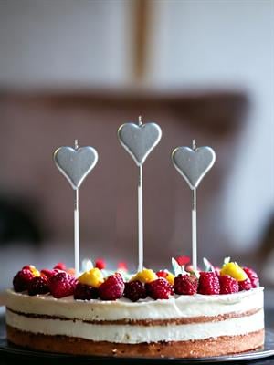 Kalp Pasta Mumu Metalik Gümüş 3lü