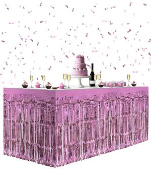 Metalize Masa Eteği Pembe