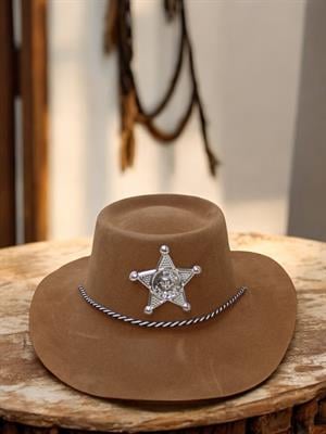 Şerif Kovboy Şapka Parti Aksesuarı Kahverengi