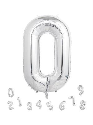 Rakam Folyo Balon Doğum Günü Parti Balonu 0 Gümüş Renk 76 cm