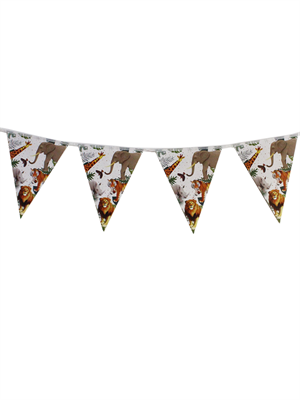 Wild Safari Temalı Flama Bayrak Asılabilir Doğum Günü Süsü