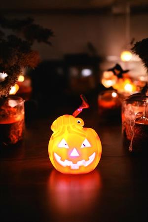 Cadılar Bayramı Led Işıklı Balkabağı Asılabilir Halloween Dekor Süsü