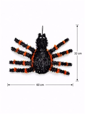 Cadılar Bayramı Asılabilir Örümcek Süs – Halloween Parti Dekoru Siyah Turuncu 60x32 cm