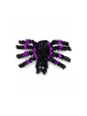 Cadılar Bayramı Asılabilir Örümcek Süs – Halloween Parti Dekoru Siyah Mor 35x20 cm