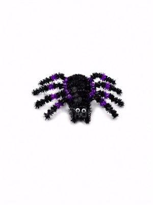 Cadılar Bayramı Asılabilir Örümcek Süs – Halloween Parti Dekoru Siyah Mor 35x20 cm