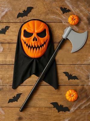 Cadılar Bayramı Balta Balkabağı Maske Set Halloween Parti Aksesuarı 
