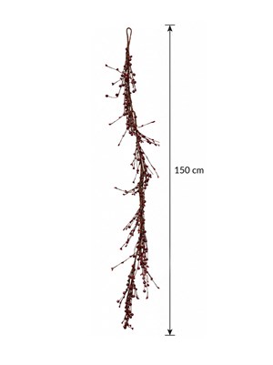 Cadılar Bayramı Bordo Berry Garland – Şömine ve Kapı Dekoru 150 cm