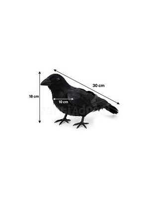 Cadılar Bayramı Dekoratif Siyah Karga 30 cm – Halloween Parti Dekoru 