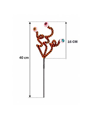 Cadılar Bayramı Göz Figürlü Dekor Dalı – Spiral Masa ve Vazo Süsü Turuncu 40 cm