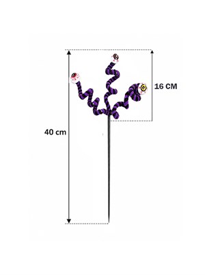 Cadılar Bayramı Göz Figürlü Dekor Dalı – Spiral Masa ve Vazo Süsü Mor 40 cm