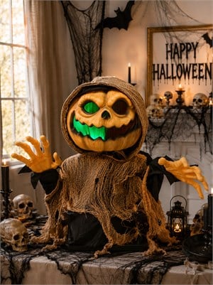 Cadılar Bayramı Hayalet Balkabağı Hareketli Müzikli Halloween Masa Üstü Parti Dekoru