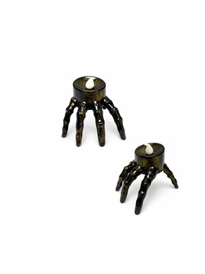 Cadılar Bayramı İskelet El Figürlü LED Mum – Halloween Parti Masa Dekoru 8 cm