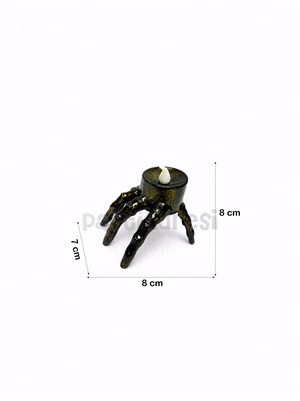 Cadılar Bayramı İskelet El Figürlü LED Mum – Halloween Parti Masa Dekoru 8 cm