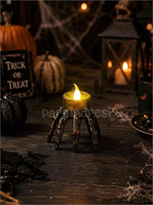 Cadılar Bayramı İskelet El Figürlü LED Mum – Halloween Parti Masa Dekoru 8 cm