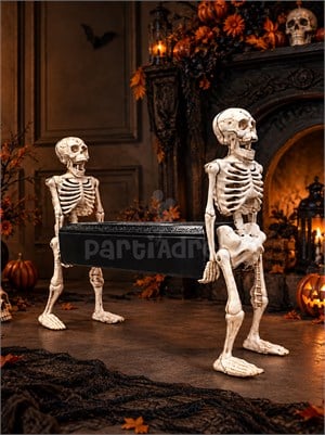 Cadılar Bayramı İskelet Figürlü Parti Süsü 55x45 cm – Hareketli Sesli Halloween Dekoru
