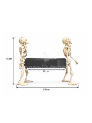 Cadılar Bayramı İskelet Figürlü Parti Süsü 55x45 cm – Hareketli Sesli Halloween Dekoru