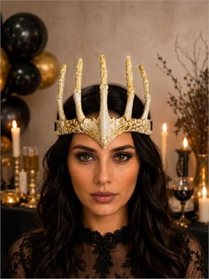 Cadılar Bayramı Kemik Görünümlü İskelet El Tacı – Halloween Parti Kostüm Aksesuarı 
