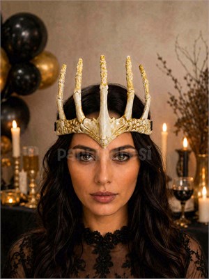 Cadılar Bayramı Kemik Görünümlü İskelet El Tacı – Halloween Parti Kostüm Aksesuarı 