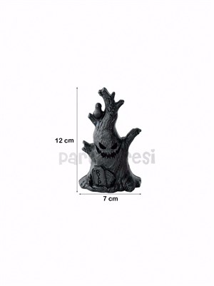 Cadılar Bayramı Korku Ağacı LED Işıklı Mum – Halloween Parti Masa Dekoru 12 cm