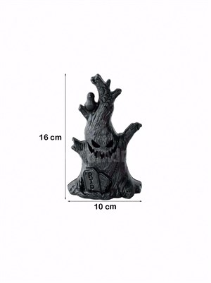 Cadılar Bayramı Korku Ağacı LED Işıklı Mum – Halloween Parti Masa Dekoru 16 cm