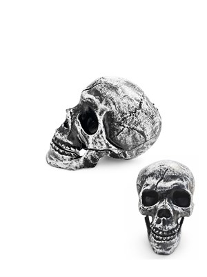 Cadılar Bayramı Kuru Kafa Dekoru – Plastik Halloween Parti Süsü 15 cm