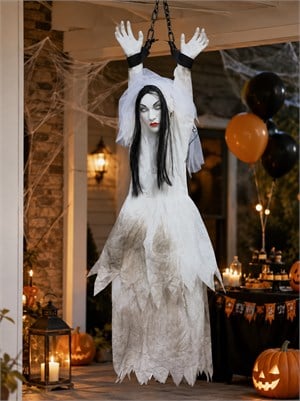 Cadılar Bayramı Ölü Gelin Figürlü Asılabilir Halloween Hareketli Parti Dekoru 120 cm