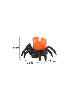 Cadılar Bayramı Örümcek LED Işıklı Mum – Halloween Parti Masa Dekoru 5 cm