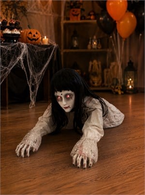 Cadılar Bayramı Sürünen Ölü Gelin Hareketli Halloween Parti Dekoru