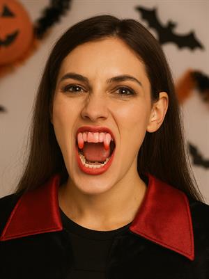 Cadılar Bayramı Yarasa Taç Vampir Diş Set Halloween Parti Aksesuarı