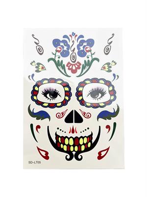 Cadılar Bayramı Yüz Dövmesi Halloween Parti Aksesuarı Dövme Mavi