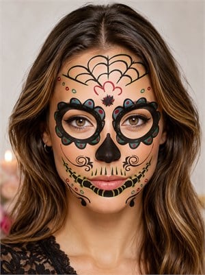 Cadılar Bayramı Yüz Dövmesi Halloween Parti Aksesuarı Yeşil