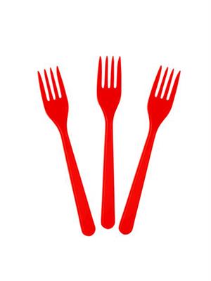 Plastik Çatal Kırmızı 25Li