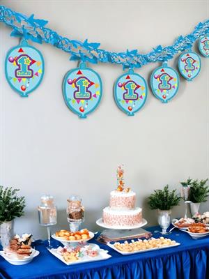 Kağıt Zincir 1 Yaş Parti Süsü Mavi 24lü