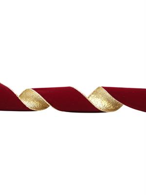 Yılbaşı Ağacı Süsleme Kurdelesi Hediye Paketleme Kurdelesi Kadife Bordo 6 cm