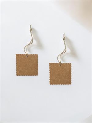 Kraft Hediye Paketi Etiketi Jüt İpli Kare 12li