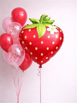 Çilek Şekilli Folyo Balon – Kırmızı Meyve Konsept Parti Balonu 62 cm