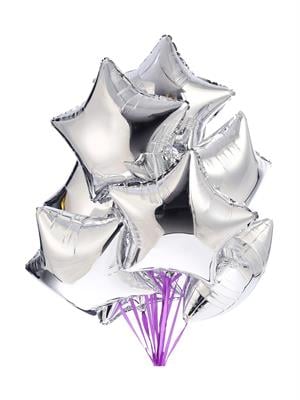 Yıldız Folyo Balon Gümüş Doğum Günü Parti Balonu 24 inc