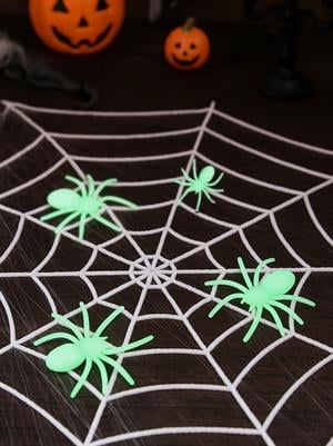 Cadılar Bayramı Fosforlu Neon Örümcek Halloween Parti Dekoru 10 cm 2li