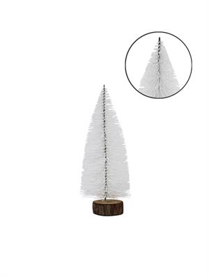Mini Yılbaşı Ağacı Dekoratif Simli Çam Ağacı Beyaz 20 Cm