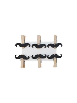 Ahşap Mandal Bıyıklı 6Lı