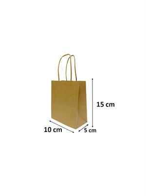 Karton Çanta Alışveriş Çantası Hediye Çantası Kraft 10x15 cm 12li
