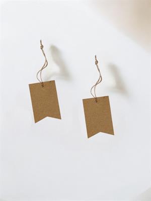 Kraft Hediye Paketi Etiketi Jüt İpli Dikdörtgen 12li