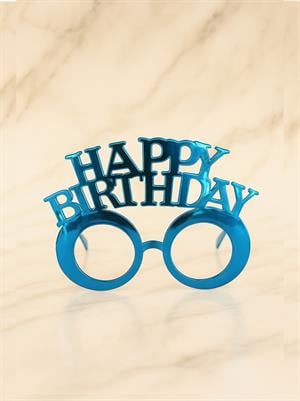 Happy Birthday Yazılı Doğum Günü Partisi Gözlüğü Mavi